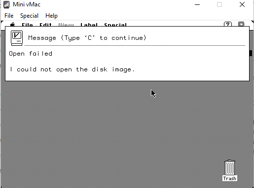 Textbox reading: Open Failed