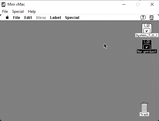 Macintosh Desktop showing the loaded disk