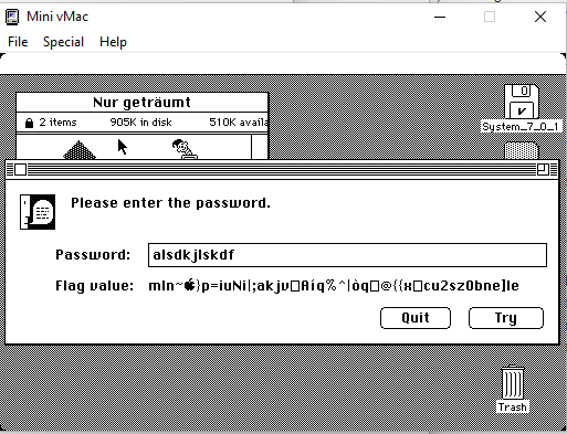 password prompt with sample input