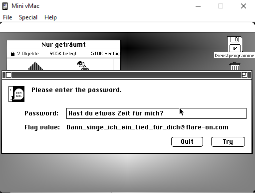 Password prompt showing flag