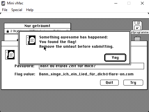 Password prompt showing flag